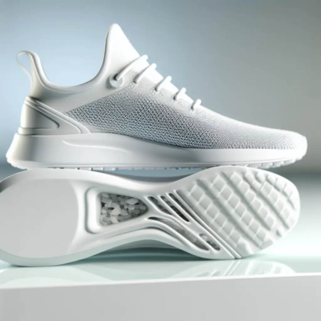 Close-up van AeroStride trainer met ademende mesh en dempende zool