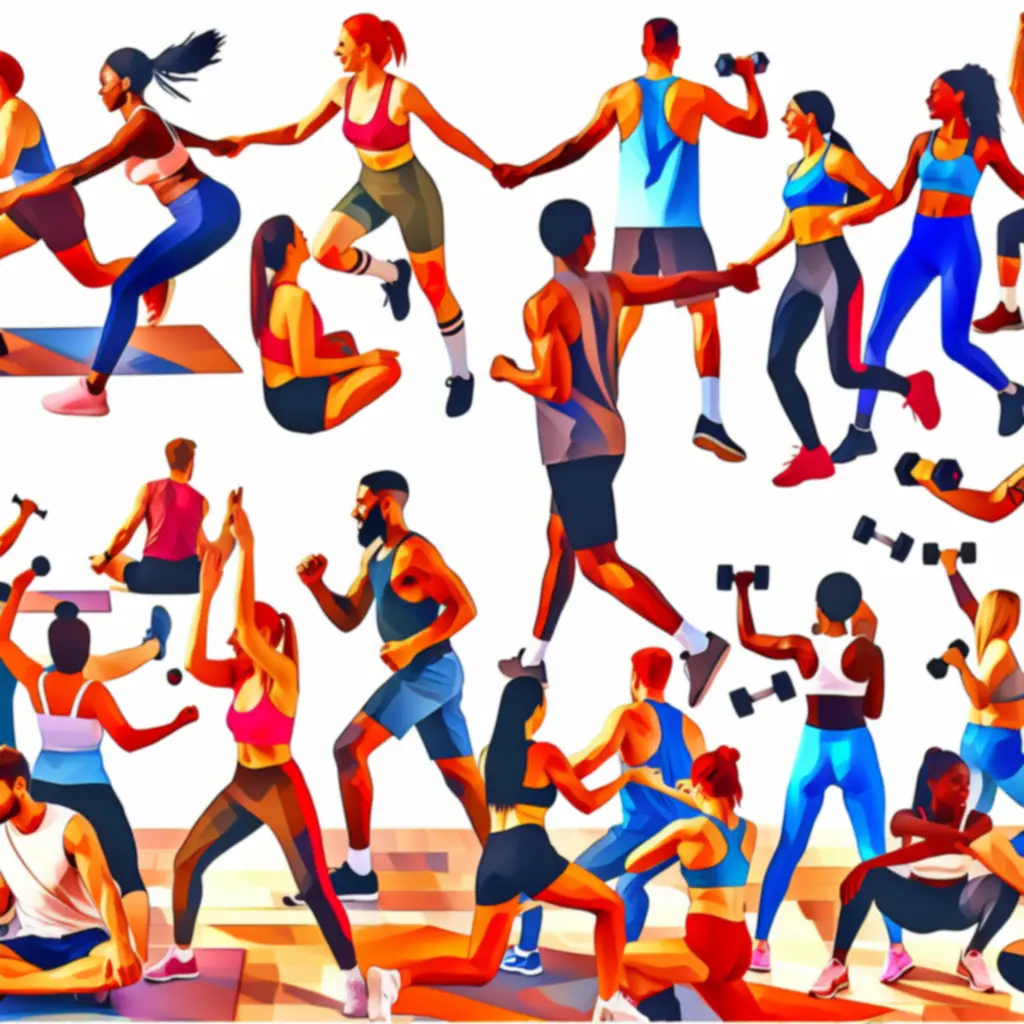 Dynamische groepsworkout met enthousiaste deelnemers