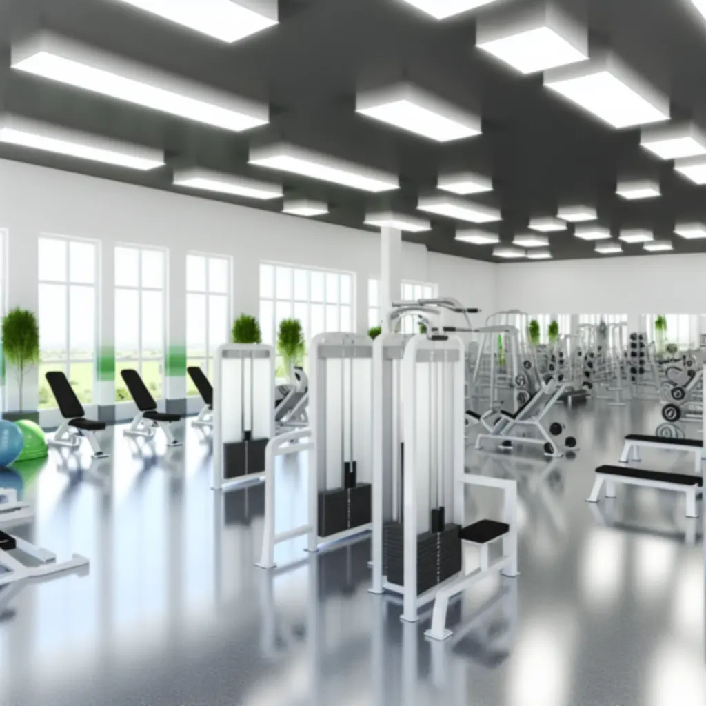 Overzicht van de moderne fitnessruimte