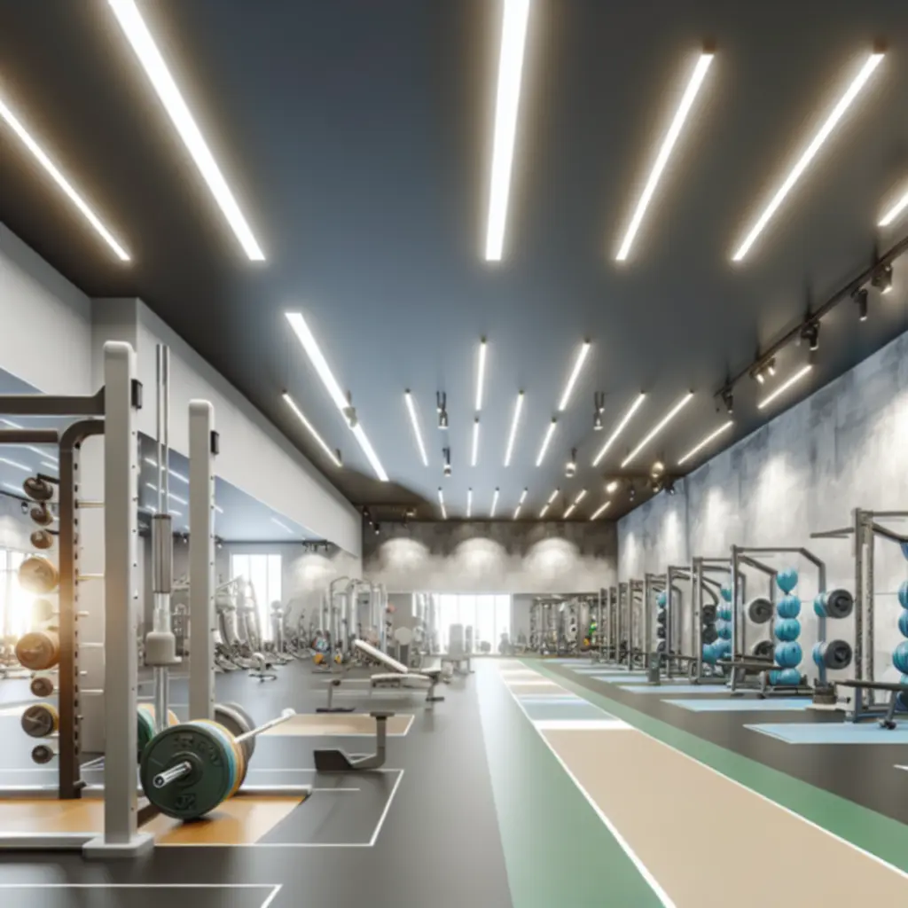 Moderne fitnessruimte met gewichten en functionele trainingszone
