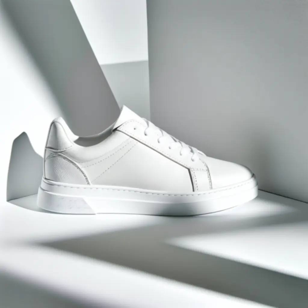 Witte lifestyle trainer met minimalistisch silhouet