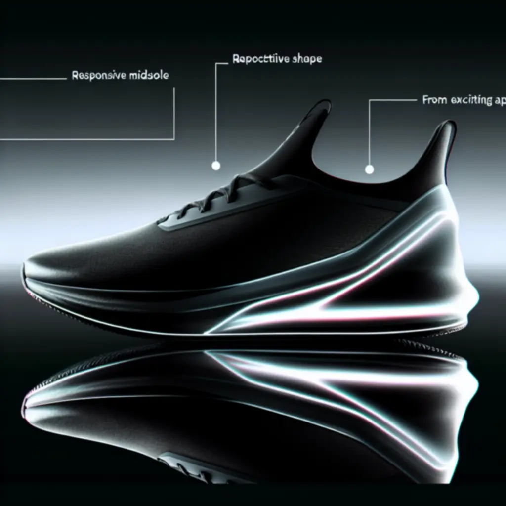 Zwarte performance trainer met reflecterende details