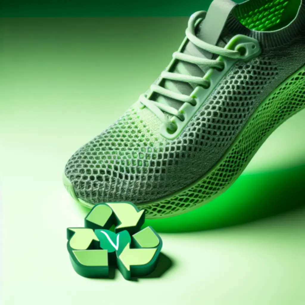 Groene eco-trainer met gerecyclede mesh