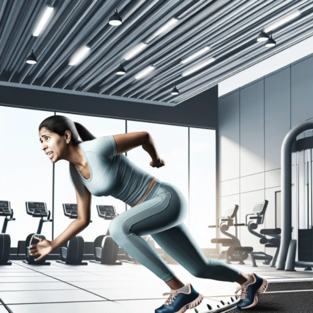 Trainer begeleidt klant tijdens een krachtoefening